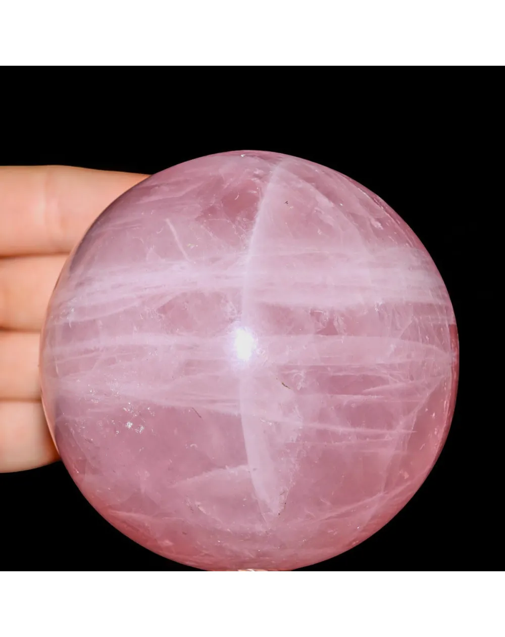 Sfera in Quarzo Rosa di Prima Scelta.