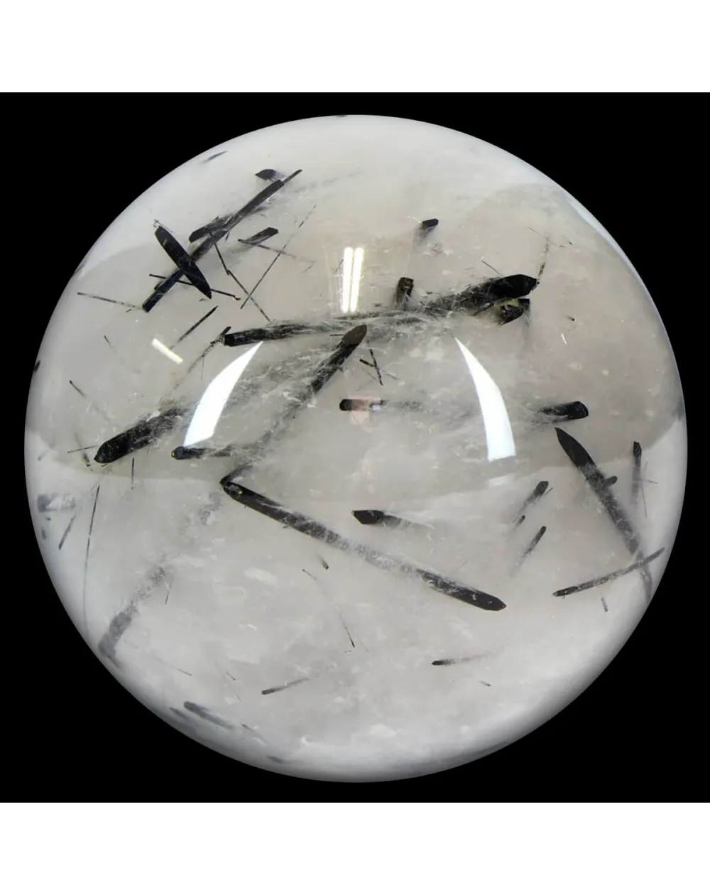 Sfera in Quarzo Tormalinato