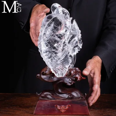 Scultura in Quarzo Trasparente - Carpa Koi
