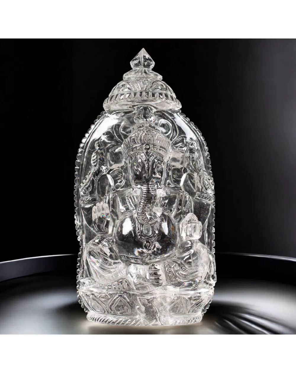 Scultura di Lord Ganesh in Quarzo Himalayano.