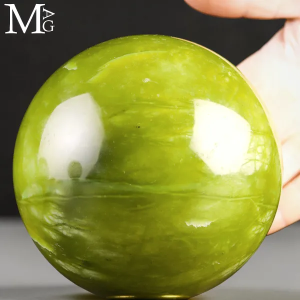 Sfera in Serpentino Verde-Giallo Naturale – Pakistan