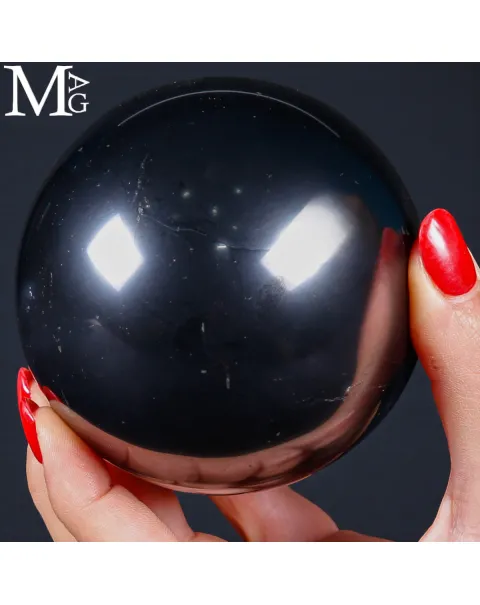 Sfera di Shungite 85 mm – Scudo Nero della Carelia