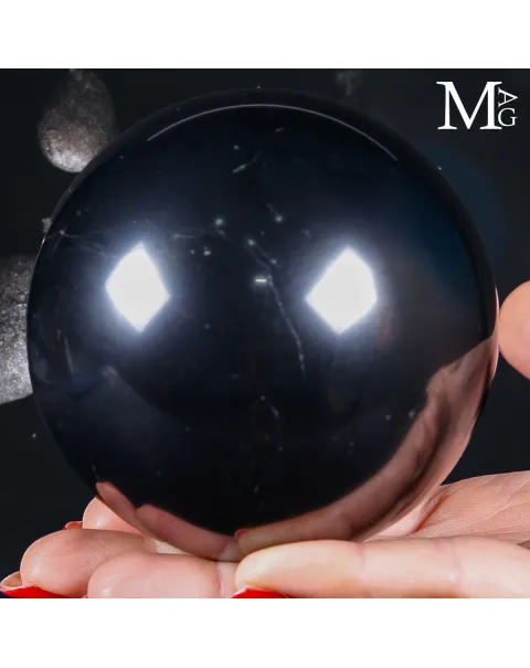 Sfera di Shungite 85 mm – Scudo Nero della Carelia