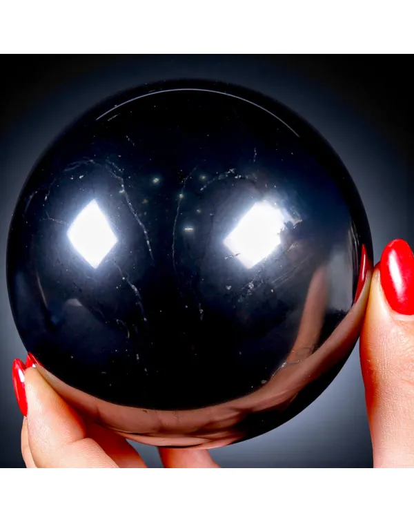 Sfera di Shungite 85 mm – Scudo Nero della Carel...