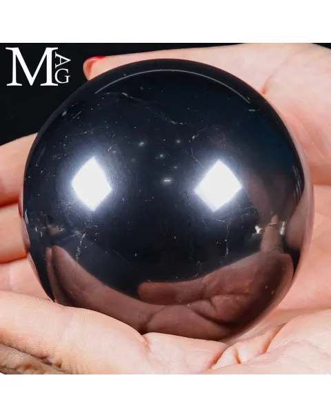 Sfera di Shungite 85 mm – Scudo Nero della Carelia