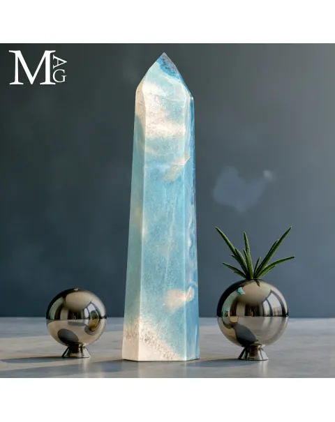 Grande obelisco in Trolleite – Blu Naturale.