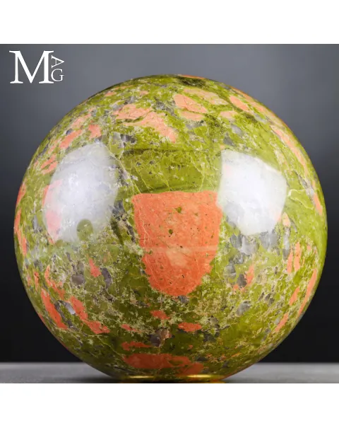 Sfera in Unakite Naturale – Epidoto e Feldspato