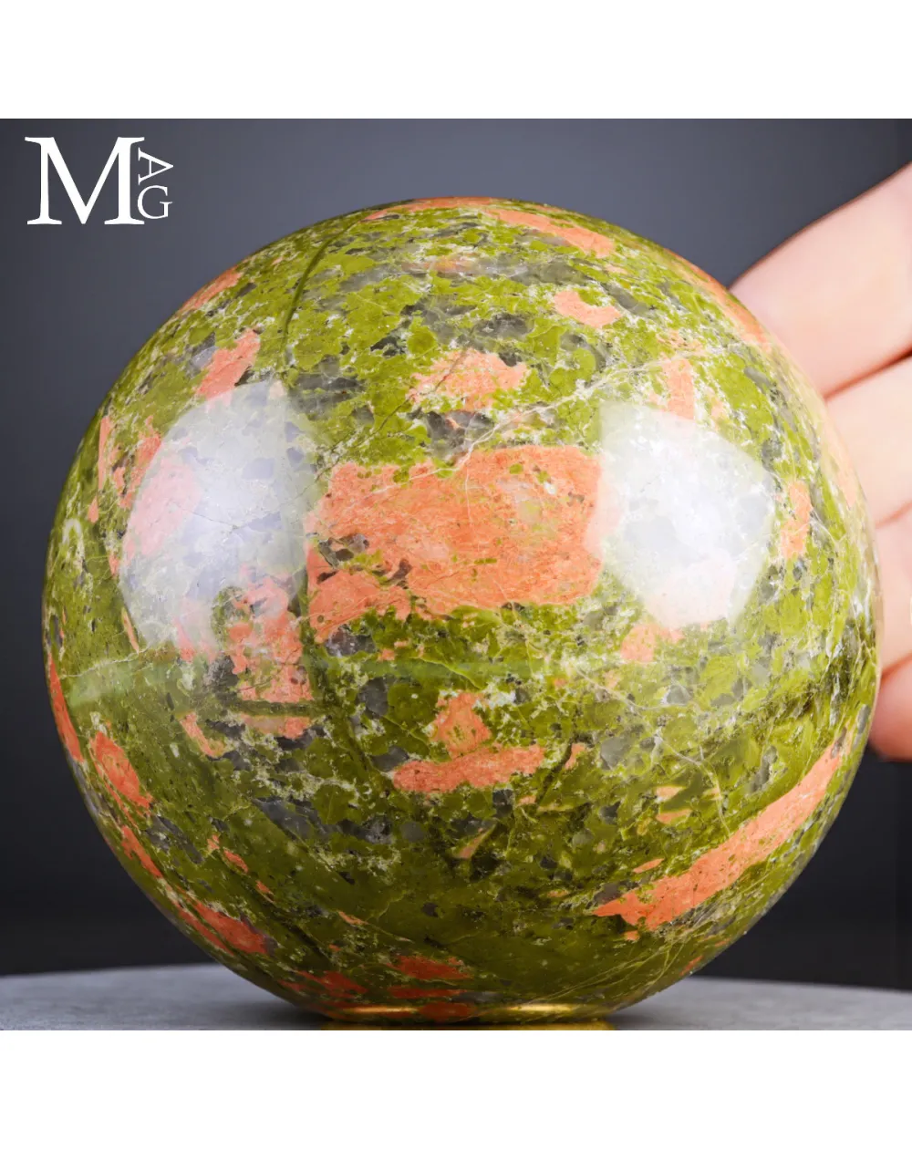 Sfera in Unakite Naturale – Epidoto e Feldspato