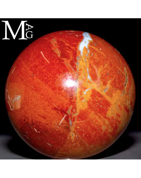 Sfera in Diaspro Rosso con Geodi e Agata.