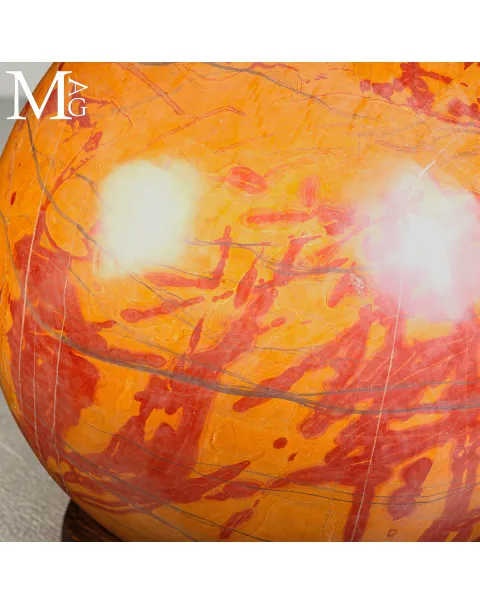 Grande Sfera in Diaspro Rosso del Sud Africa - 390 mm - 82 kg