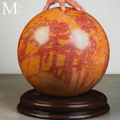 Grande Sfera in Diaspro Rosso del Sud Africa - 390...