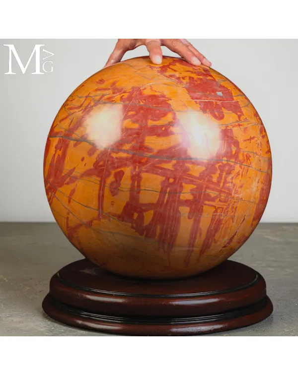 Grande Sfera in Diaspro Rosso del Sud Africa - 390...