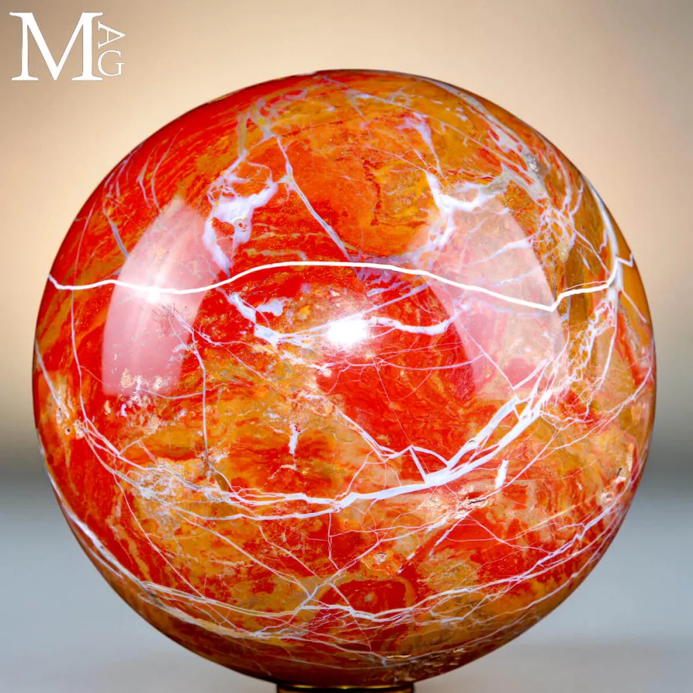 Sfera in Diaspro Rosso del Madagascar - 174 mm