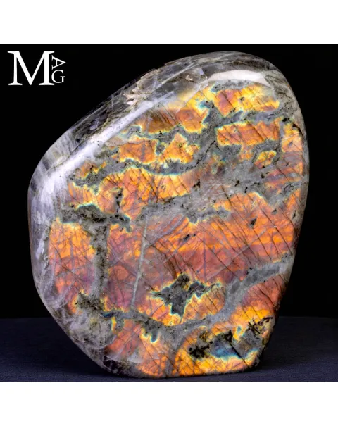 Labradorite Red Orange Flash.