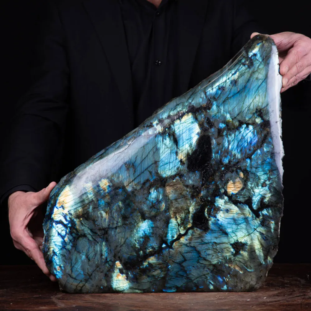 Pietra di Labradorite Unica per Design d'Interni.