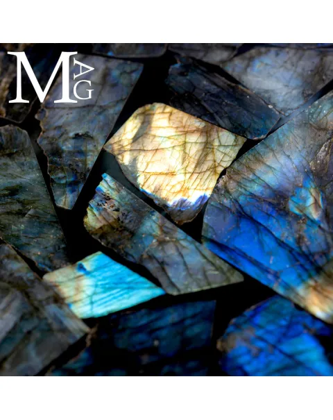Labradorite:Tavolo Rotondo in Mosaico.
