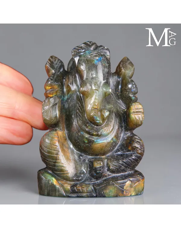Lord Ganesh in Labradorite