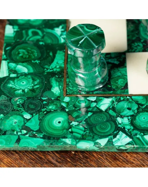 Scacchiera in Malachite e Onice