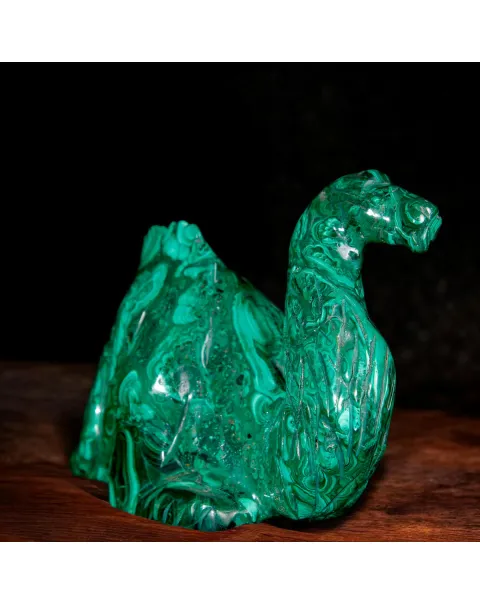 Scultura in Malachite Naturale – Cammello.