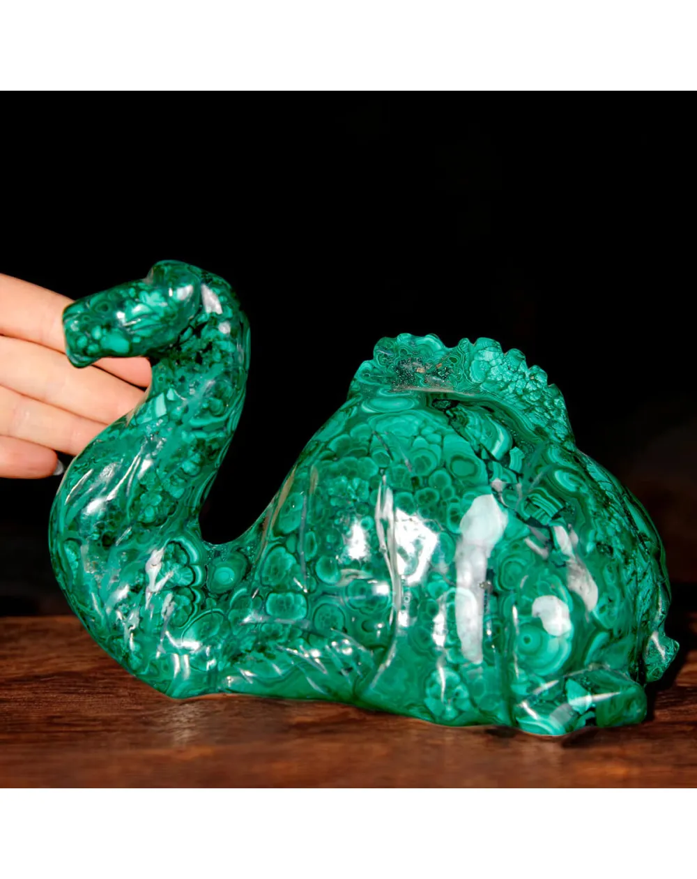 Scultura in Malachite Naturale – Cammello.