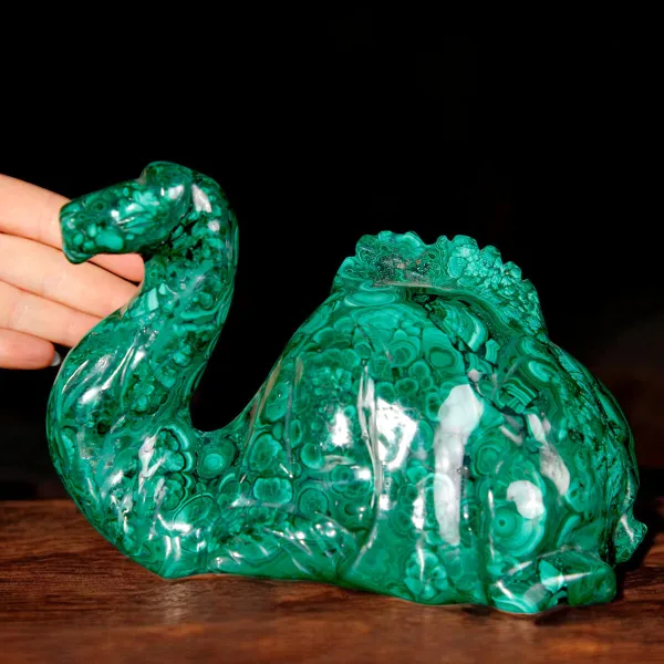 Scultura in Malachite Naturale – Cammello.