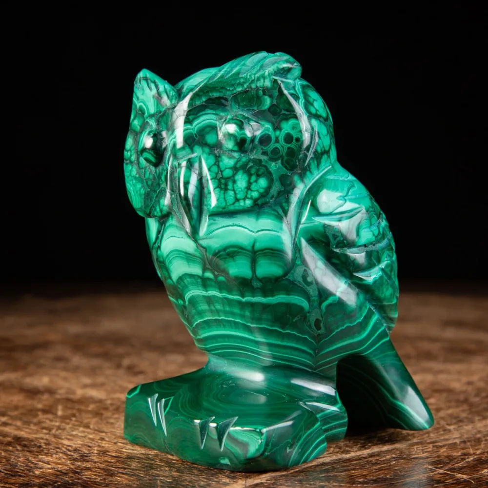 Statua Gufo in Malachite