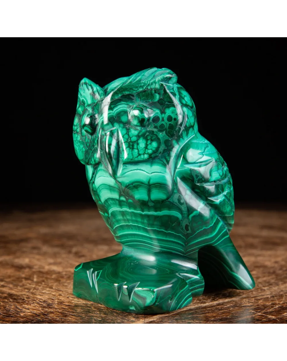 Statua Gufo in Malachite