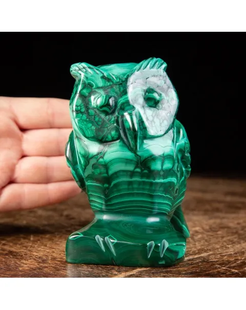 Statua Gufo in Malachite