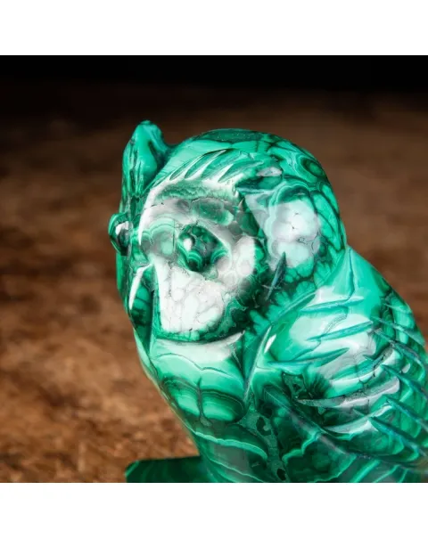 Statua Gufo in Malachite