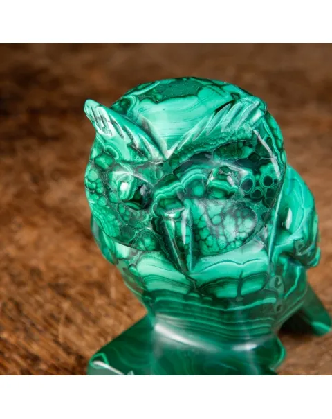 Statua Gufo in Malachite