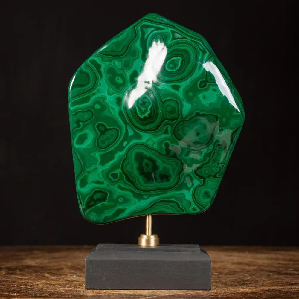 Malachite Prima Scelta Montata su Base