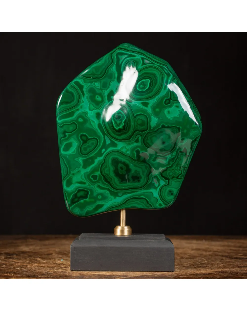 Malachite Prima Scelta Montata su Base