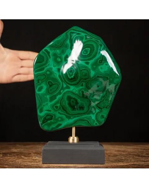 Malachite Prima Scelta Montata su Base
