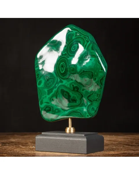 Malachite Prima Scelta Montata su Base