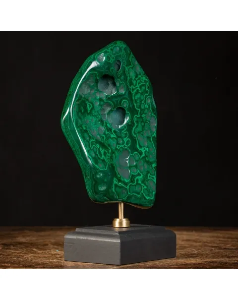 Malachite Prima Scelta Montata su Base
