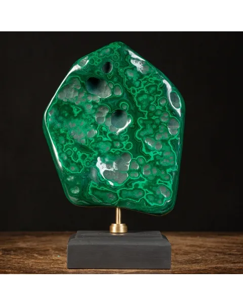 Malachite Prima Scelta Montata su Base