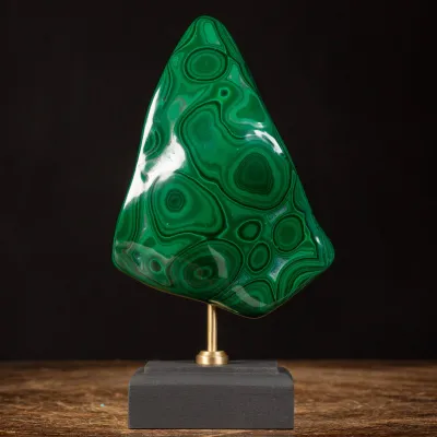 Malachite Prima Scelta Montata su Base