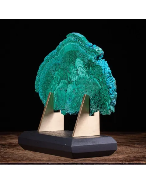 Crisocolla in Malachite Prima Scelta Montata su Base