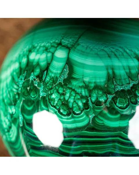 Sfera in Malachite disegni concentrici