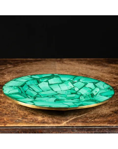 Piatto Ciotola in Malachite Mosaico