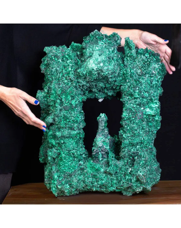 Malachite Fibrosa: Campione Naturale di Incredibil...