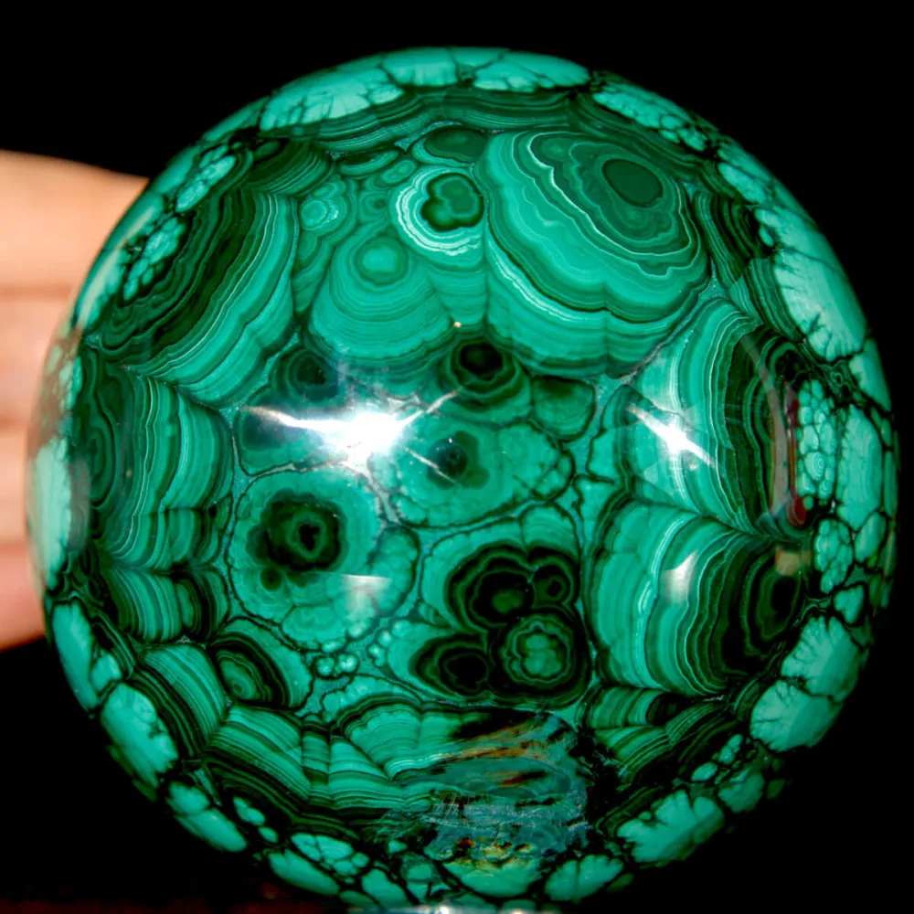 Sfera di Malachite di Primissima Selezione.
