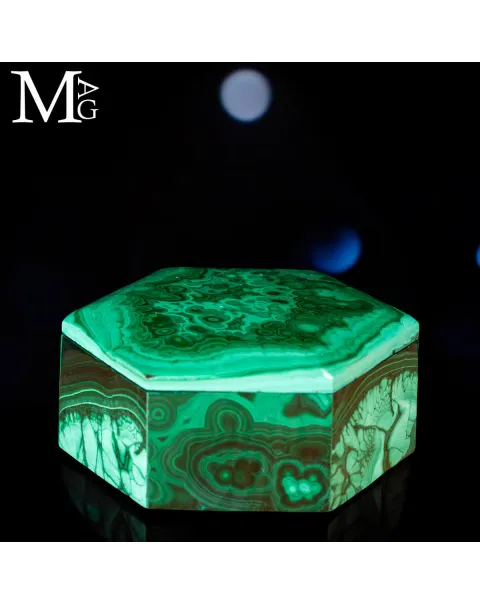 Luxury Jewellery Box in Malachite Naturale.