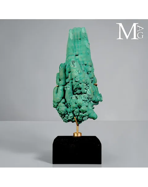 Malachite Stalattitica e Botrioidale del Congo su Base