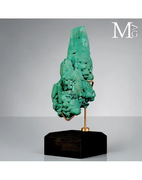 Malachite Stalattitica e Botrioidale del Congo su Base