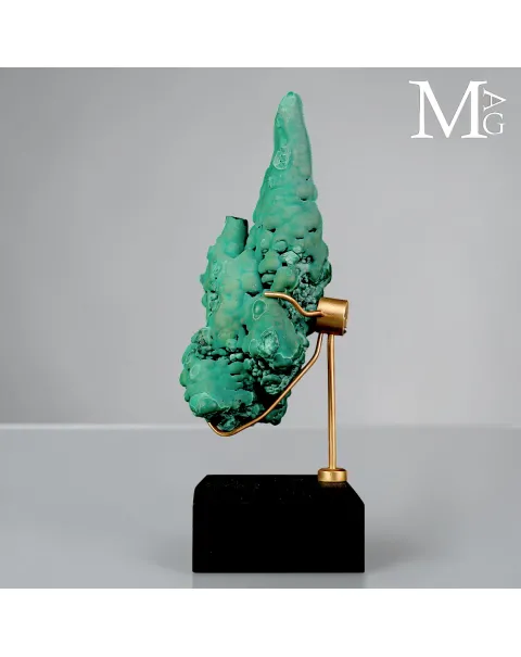 Malachite Stalattitica e Botrioidale del Congo su Base