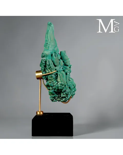 Malachite Stalattitica e Botrioidale del Congo su Base