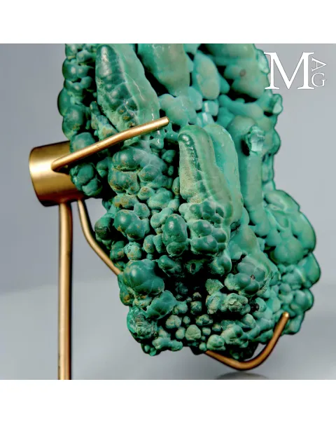 Malachite Stalattitica e Botrioidale del Congo su Base