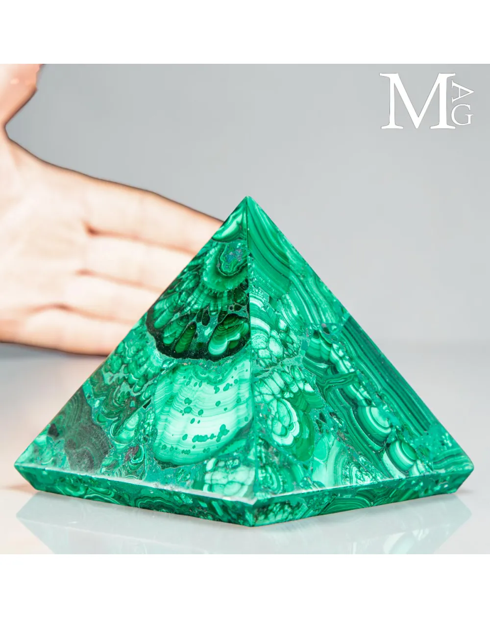 Piramide in Malachite - Lavorazione a Mosaico
