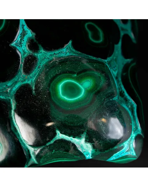 Malachite botroidale verde scuro con crisocolla.